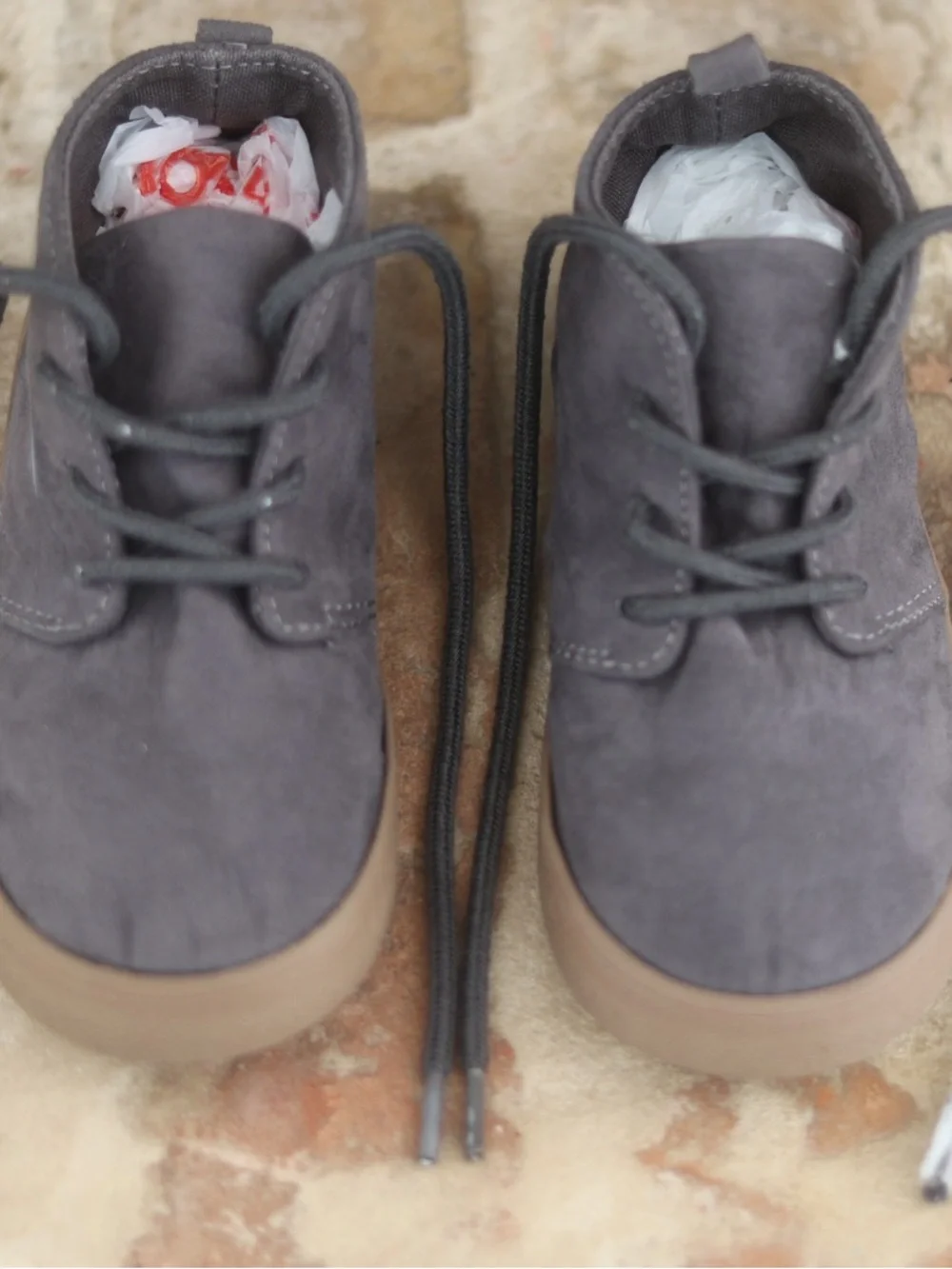 GAP Kids Charcoal Suede Lace-Up Shoes with Tan Outsole